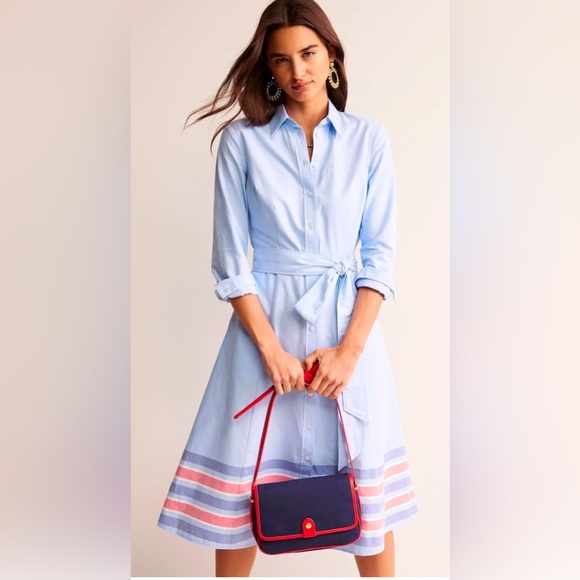 Boden Kate Chambray Shirt Dress Size 10 - Picture 4 of 10